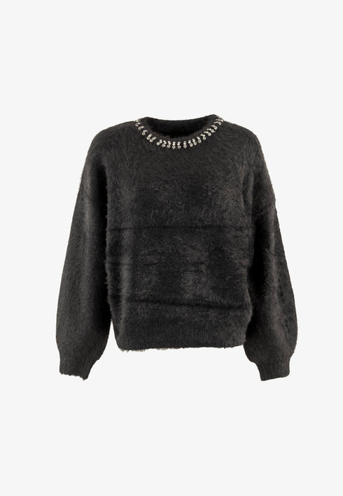 Guess Pullover Maglione girocollo con applicazioni XS A25-GUESSW5BR58Z3BH0-JBLK-XS - Francavilla Moda